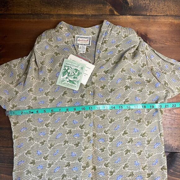 90s April Cornell Rayon Floral Maxi Button Front Sheer Dress Size Small FLAWED - Picture 9 of 16